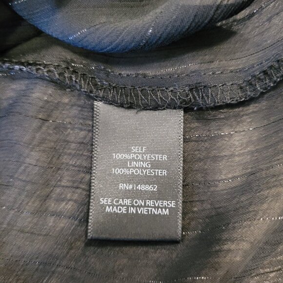 TORRID | One-Shoulder Ruffle Blouse - Crinkle Chiffon & Lurex Black Top | Sz. 4X - Picture 9 of 11